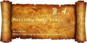 Malitsky Amália névjegykártya